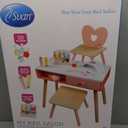Pretend Nail Salon Wooden Play Set- Glam & Glow Full Playset Includes Nail Polishes, Beauty Caddy, File, Dryer Chair & Stool- Mess-Free Girls Fun Mani Pedi Manicure Care, Kids Indoor Activity Center