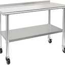 Stainless Steel Prep and Work Table with Wheels Kitchen,40x24in Multi-Size