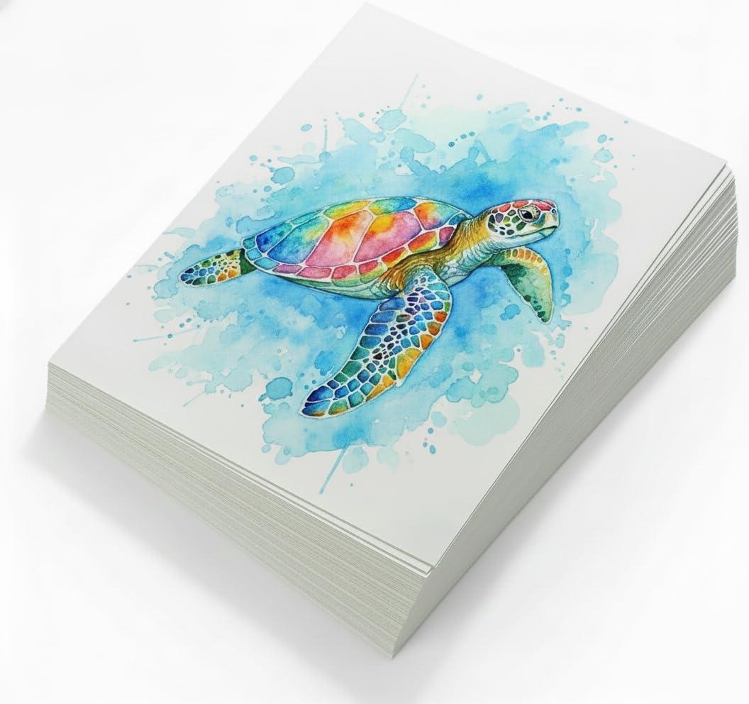 200 Sheets (8"x8") - Premium Watercolor Paper - 220 GSM - Loose White Sheets - Ideal for Water Coloring, Sketching, Drawing, Craft, Art & Mixed Media. Bulk Pack of Paint Paper