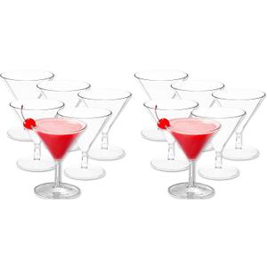Elegant Clear Plastic Martini Cups (6 Count) - Premium Plastic Cocktail Glasses & Party Drinkware, Perfect Party Supplies for Birthdays, Weddings or Everyday Use, 2.50 oz. (Pack of 2)