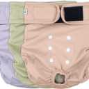 Washable Female Dog Diapers - Premium Reusable Diapers for Doggie in Heat - Highly Absorbent Dog Diapers Female for Pet Incontinence with Adjustable Snaps Pink, XL (X-Large(17.5"-27"Waist), Morandi-2)