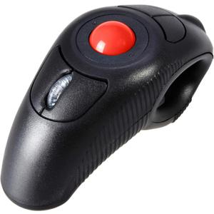 EIGIIS 2.4G Ergonomic Trackball Finger Handheld USB Wireless Mouse for PC Laptop Mac Left and Right Handed User (Black Wireless Red TrackBall)