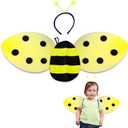 ArtCreativity Bee Costume for Kids, Honeybee Costume Set with 1 Pair of Wings and Antenna Headband, Cute Halloween Costume for Girls & Boys, Fun Pretend Play Accessories, Black & Yellow