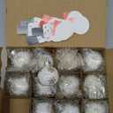 Jenaai 24 Pcs Christmas Ornament Place Card Holders 1.57" Snowflake Glass Ornament Balls Table Number Holder Snowman Name Cards Holiday Clips Sign for Table Setting Winter Xmas Party Decoration