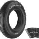 (1-Set) RRQ 4.80/4.00-8" Tire and Inner Tube Set, Universal Replacement Pneumatic Tires, Fits 15.5-inch wheels, TR-13 Straight Valve Stem, for Wheelbarrows, Dollies, Trolleys, Garden Carts and More