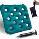 Waffle Cushion for Prolonged Sitting, Wheelchair Seat Pad for Pressure Sore, Pressure Relief Inflatable Seat Cushion for Offices, Cars, Airplanes, and Travel, with Inflatable Pump&Storage Bag