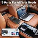200W Car Power Inverter 12V DC to 110V/120V AC, Power Inverters for Vehicles w/ 2 AC Outlets, PD 20W USB-C/USB QC 3.0 36W, Car Charger Car Plug Adapter Car Outlet Adapter for Car Camping, Laptop,Phone