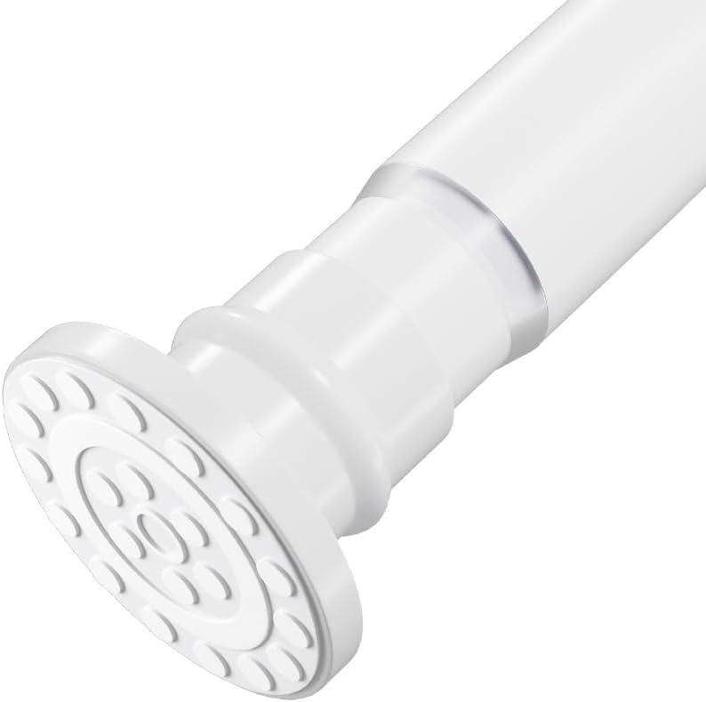 Small Tension Rod 18-32 Inch White Spring Shower Curtain Rod Adjustable Tension Curtain Rod No Drilling Heavy Duty Short Shower Rod,Non Slip,Stainless Steel