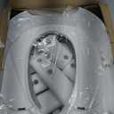 Forbena Potty Training Toilet Seat with Step Stool Ladder, Toddler Kids Potty Seat for Boys Girls, Non Slip Foldable Toilet Training Seat with Soft Cushion, Comfortable Handles (White-Grey)