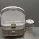 Makeup Organizer Countertop & Makeup Brush Holder with Lid 360 Rotating Clear Dustproof Skincare Holder for Vanity Bathroom Countertop, Ideal Gifts for Women, Transparent, Rose Gold