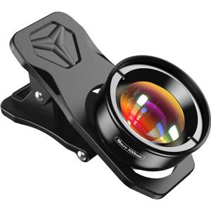 APEXEL Professional Macro Photography Lens for Smartphone, Macro Lenses for iPhone, Samsung, Galaxy, Oneplus, Android Phone(Fits for Almost All Phone), Cell Phone Lens Attachment for iPhone (Black)