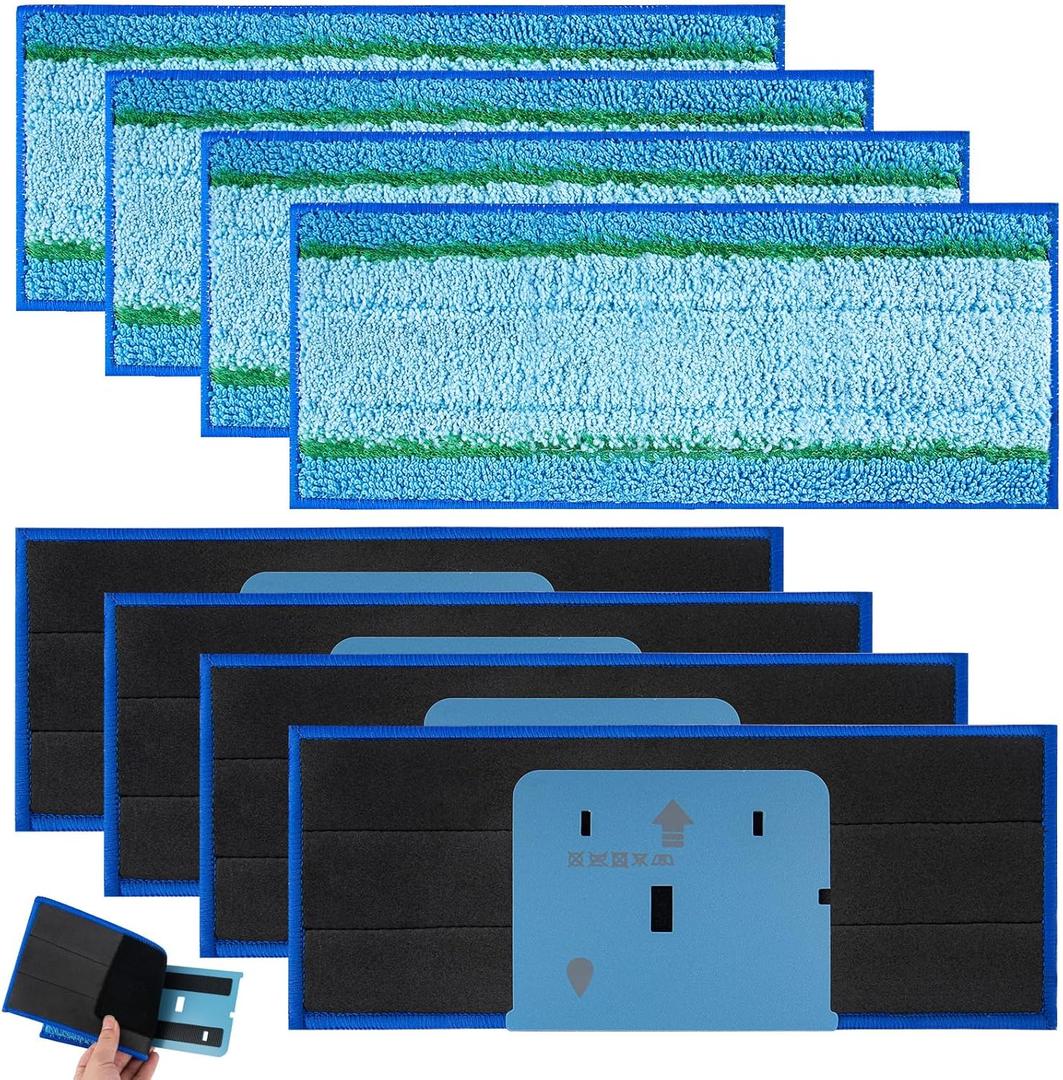 Upgraded M6 Wet Mopping Pads for iRobot Braava Jet M6 Series (6110) (6012) (6112) (6113) Ultimate Robot Mops, New Sticky Design, Detachable, Washable and Reusable M6 Mop Pads for iRobot, 8 Pack (Upgraded Mop Pads)