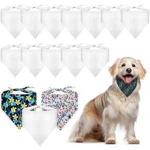 30 PCS Sublimation Blank Dog Bandana,DIY Custom Holiday Dog Scarf, Sublimation pet Triangle bib Handkerchief Accessories Tags Blanks Bulk