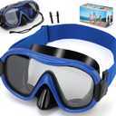 Diving Mask , Professional Anti-Fog Snorkel Goggles, Anti-Leak Swim Mask with Soft Adjustable Strap & Mesh Bag, Earplug