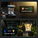 Glass Solar Post Cap Lights Outdoor Waterproof, 3000K LED Solar Fence Post Lights with Modular Design, Auto On/Off for Deck, Patio, Garden, 4x4 Vinyl/Wood Posts, Warm White (4 Pack)