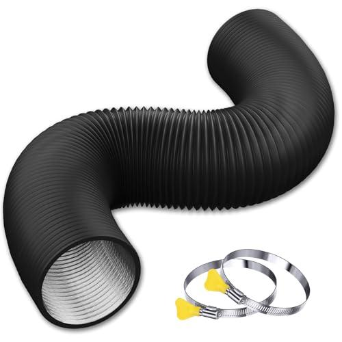 Reinforced Dryer Vent Hose 4 inch 6 FT with 2 Key Hose Clamps, Heavy Duty Flexible Duct Hose for Laundry, Grow Tent, Bathroom Exhaust Fan