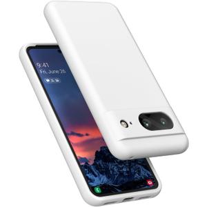 E Segoi Designed for Pixel 8 Case, Liquid Silicone Gel Rubber Shockproof Case Soft Microfiber Cloth Lining Cushion Compatible with Pixel8 6.2 inch (White, Pixel 8-6.2")