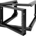 Tecmojo 6U Wall Mount Server Rack Swing Gate, Wall Mount Rack for 19in Computer/AV/Data/IT/Media Equipment, Open Frame Server Rack with 24in Depth, Square&Tapped Holes