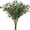 Faux Olive Branches for Vase,Artificial Olive Tree Branches,Fake Plants,Greenery Stems,Eucalyptus Stems,Green Leaves for Centerpieces Decoration,Home Decor,Coffee Table Decor 7 Pack