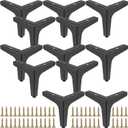 12 PCS 5 Inches Height Triangle Furniture Feet Chrome Polished, Triangle Cabinet Feet, Triangle Furniture Leg for Chair Table Cabinet Cupboard Sofa Couch Ottoman, Black