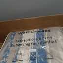 Small Abstract Area Rug, Entryway Rug Washable Door Mat Indoor Entrance, 2x3 Washable Rug Non-Slip, Soft Blue Kitchen Rugs Thin Print Faux Wool Floor Carpet Throw Rugs for Foyer Front Door Sink (Blue Aqua/Beige Taupe Multi)