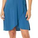 Star Vixen Women's Petite Short Sleeve Ballerina Wrap Dress Teal. PS Size