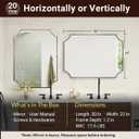 ANDY STAR Bronze Mirror 22"x30", Brushed Bronze Scalloped Bathroom Mirror, Rectangle Wall Mirror in Premium Stainless Steel Metal Thin Frame, Hangs Vertically or Horizontally