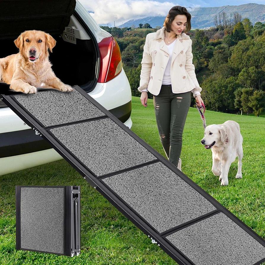 HABUTWAY Extra Wide Dog Ramp for Car - 250LBS Capality, 67''L x 20''W Pet Ramp, Portable Car Ramp for Large Dogs, Folding Dog Ramp Non-Slip, Dog Steps for Medium & Large Dogs to Get Into Car,SUV,Truck
