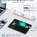 Desk Clamp Power Strip USB C,ETL Listed,40W Total Fast Charging Station,4 PD 20W USB C Ports, Nightstand Edge Mount Power Strip with 5 AC Outlets Surge Protector,6ft Cord,Fit 1.96" Tabletop Edge (White)