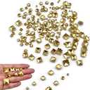 Gold 150pcs Square Pyramid Studs Metal Studs Spikes for Clothing,Shoe,Leather,Jacket,Punk,Crafts,Clothes,Jeans,Jewelry4/6/8/10/12mm