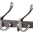 Modern Zinc Alloy Wall Mounted Coat Rack - Multi-Purpose Wall Hook Organizer with 5 Hooks, Rustproof Metal Hooks for Hallway, Bathroom, Bedroom (Black Nickel, 1 Item-5 Hooks)