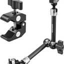 Neewer 11" Articulating Magic Arm Clamp Mount with Super Clamp, Camera Monitor Mount with 1/4" 3/8" ARRI Locating Pins & Holes for DSLR Action Camera Video Light Compatible with SmallRig Cage, ST16C