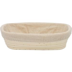 BetterJonny 9 inch Rectangle Banneton Bread Proofing Basket, Artisan Bread Dough Proofing Rattan Basket +Liner Combo for Professional and Home Bakers (#14 Rectangle 9" (23x12.5x5.5cm))
