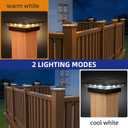 APONUO 16 Pack Fence Post Solar Lights, 2 Modes(Warm/Cool Light) Outdoor Waterproof 4x4 Post Solar Lights, Solar Powered Garden, Patio, Deck Decor for 4x4, 5x5, 5.5x5.5 Wood & Vinyl Posts, Black