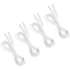 Premium Tens Replacement Lead Wires for 2.5 mm Mini-Plug to Two 2.0 mm Pin Connectors (Pack of 4)