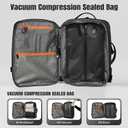 Vacuum Backpack Travel with Pump 60L Expandable Travel Backpack with Seal Compression System Women Men Carry On luggage Backpack Waterproof for Business Trips Weekend Getaways Travel Black