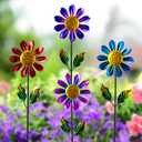 4 Pack Wind Spinner Outdoor,Waterproof Metal Flowers Windmill,Pinwheels for Yard and Garden, Flower Wind Sculpture & Spinner for Patio Lawn Decor