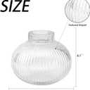 Round Glass Vase, Flower Vases for Bouquet, Ribbed Glass Vases for Flowers, Small Clear Vase for Living Room, Office, Coffee Table, Shelf, Wedding, 6 Inches