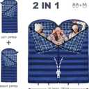 0 Degree Sleeping Bag 100% Cotton Flannel XXL Cold Weather Winter Oversized Sleeping Bag for Adults Camping Zero Degree Big and Tall with Compression Sack