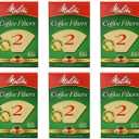 Melitta #2 Cone Coffee Filters, Unbleached Natural Brown, 100 Count (Pack of 6) 600 Total Filters Count - Packaging May Vary