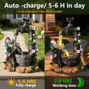 Solar Garden Gnomes Statues Outdoor Yard Decorations, 10" Resin Fountain Gnome Outside Christmas Art Decor for Lawn Patio Porch Backyard,Unique Housewarming Gifts for Women Mom Grandma