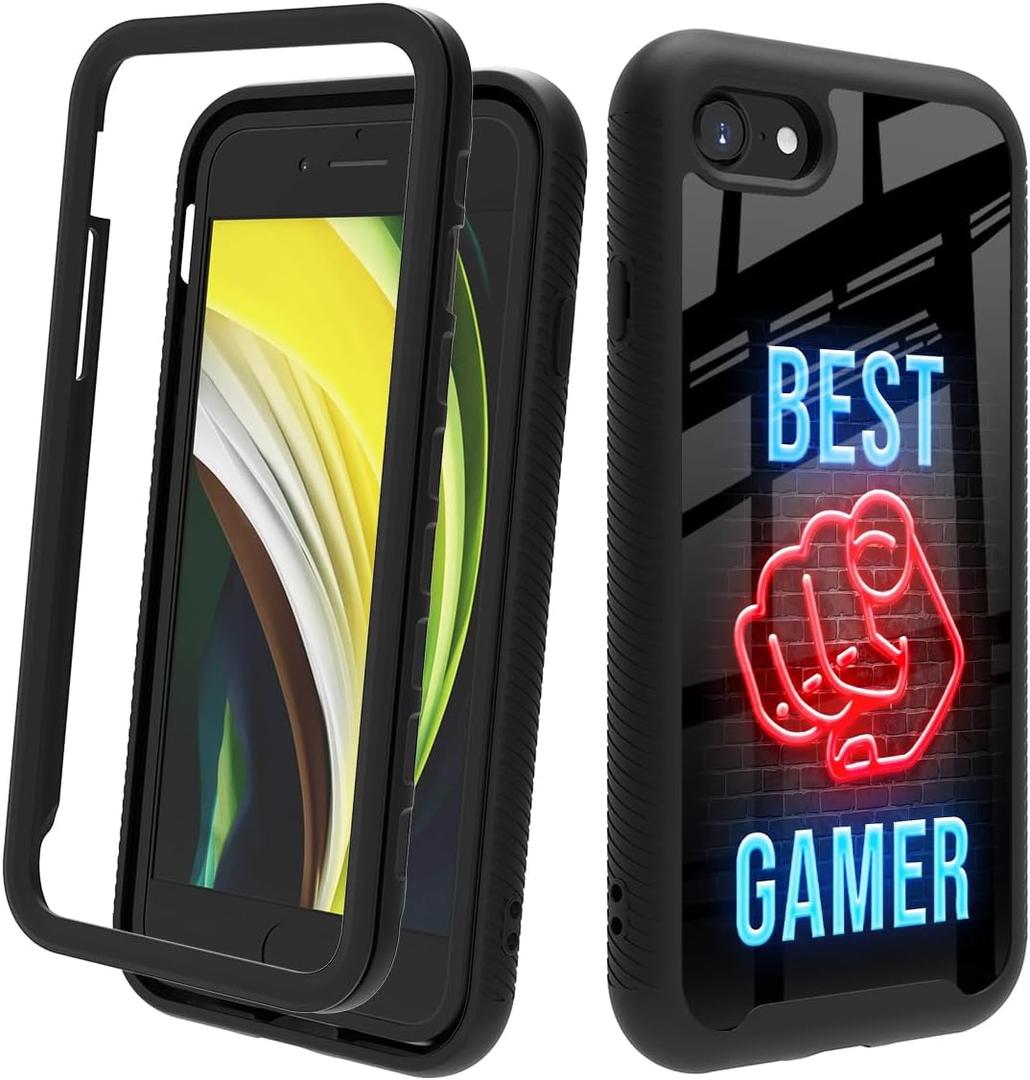 Compatible with iPhone SE 2022/2020 (3rd/2nd Gen), iPhone 8/7 | Shockproof Rugged Dual-Layer Protective Cover for Boys, Kids, Men - Best Gamer 146