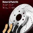 Torchbeam Front Brakes and Rotors Kit Brake Pads Brake Rotors and Pads for 2016-2019 Hyundai Sonata Limited 2.0T, Sport 2.0T, Limited(Except 2017:Limited), 2016-2019 Optima SX,SX Limited,(12.6" Rotor)
