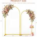 Toolterritary Metal Arch Backdrop Stand Set of 2, 7.2FT+ 6FT Balloon Arch Stand, Gold Wedding Arch Frame with Stable Base, Arch Backdrop for Party Birthday Baby Shower Graduation Decor