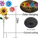 4 Pack Outdoor Solar Lights,Outdoor Waterproof Metal Art Stick Flowers,Garden Decor for Women Mom Grandma Halloween Hanging Metal Stakes Lights for Garden,Lawn,Patio