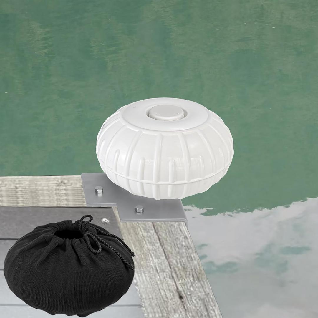 Dock Bumpers Wheel,Corner Mount Boat Dock Wheel Bumper,Dock Corner Bumper Wheel Fender for Docking Pontoon Boat,Marine-Grade,Inflatable 12",Smooth Rolling,with Heavy-Duty Hardware