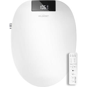 WLJBIDET Toilet Seat Bidet with Warm Water and Drying, O80KL - Elongated
Remote Control, Multiple Cleaning Modes, Adjustable Temperature, Soft Close Lid, LED Display, Nightlight