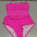 Eomenie Women's Swimsuit Tankini Tummy Control Bathing Suits Two Piece Full Coverage Slim Swim Suits with High Waisted Bottom (Pink, L)