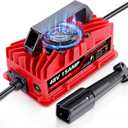15 Amp 48 Volt Golf Cart Battery Charger for Yamaha G29 Drive & Drive 2-3-Pin Leaf Plug, Smart Charger for Lead-Acid Batteries, IP67 Waterproof, Multi-Protection, Unique Design (Red)