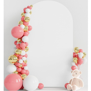 7.2FT Wedding Arch Backdrop Cover Spandex Fitted White Wedding Arch Covers Round Top Chiara Arches Backdrop Cover for Birthday Party Ceremony Banquet Decoration